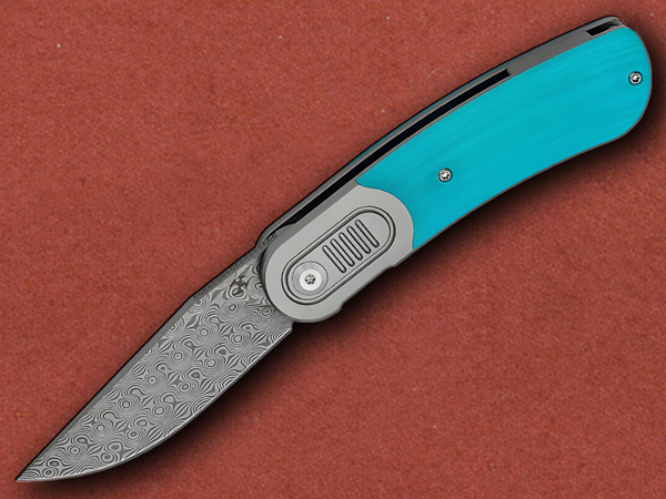 [Kansept] Lunquist Reverie Damascus, Tiffany Blue G10