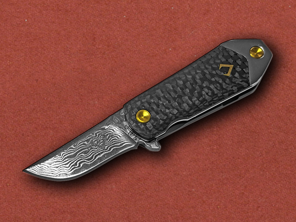 [V Nives] KillaBite Damascus, Carbon Fibre, Titanium VNI22CPDBL
