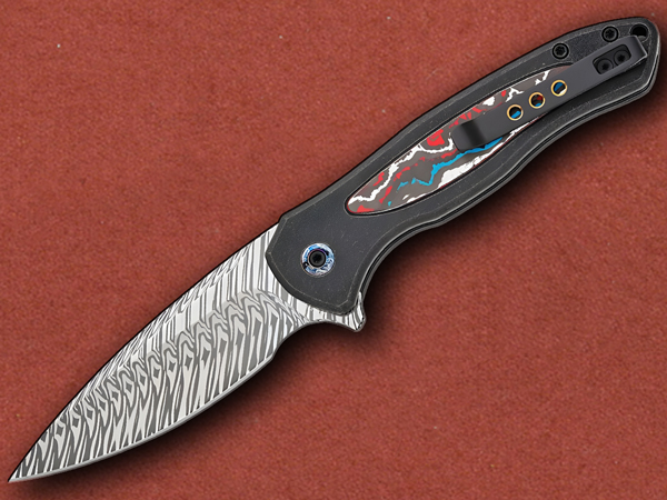 [WE Knife] Kitefin Fafnir Damasteel Nebula Fat Carbon Limited