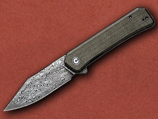 [CIVIVI] Relic Damascus, Green Micarta