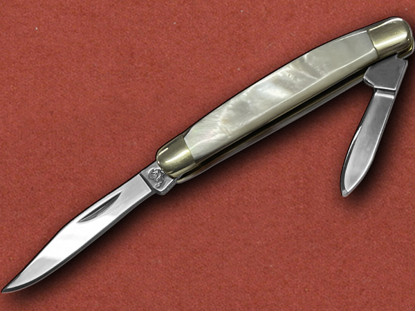 [Hen & Rooster] German 2 Blade Folder Mother of Pearl
