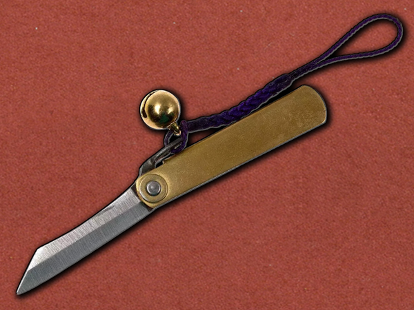 [Higonokami] Nagao Mini Brass Bell, SK Carbon Steel, Japanese