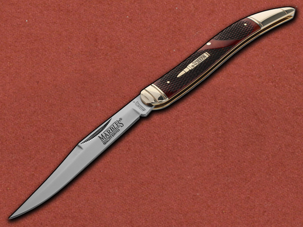 [Marbles] Large Toothpick Brown Checkered Bone