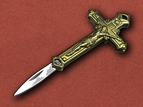 [Duncans] Brass Cross Knife Necklace
