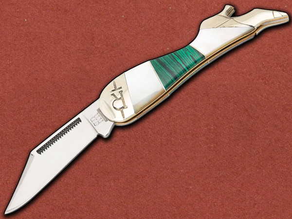 [Rough Ryder] Lady Leg Knife, Malachite
