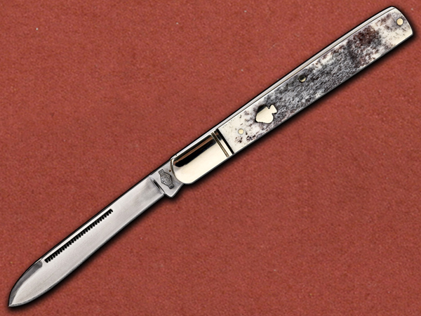 [Rough Ryder] Black Appaloosa Doctor Knife, Smooth Bone