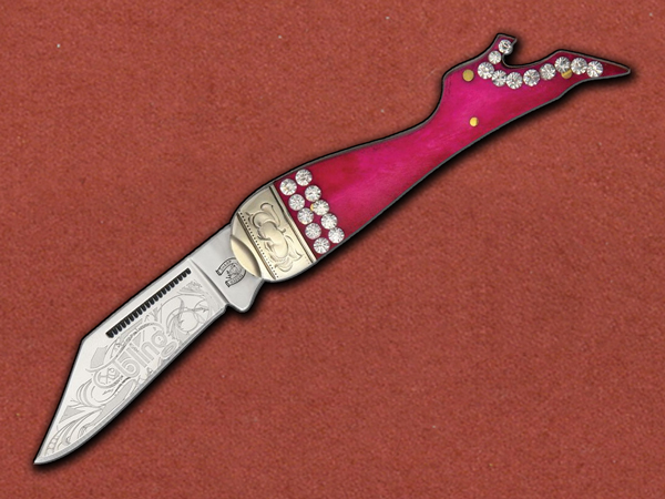 [Rough Ryder] Lady Leg Knife Pink, Crystal