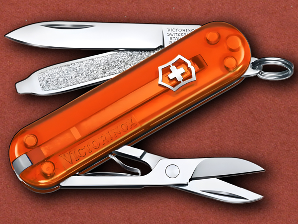 [Victorinox] Classic SD Transparent (TP) Orange Swiss Army Knife