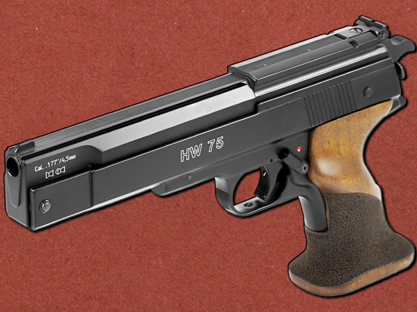 [Weihrauch] HW75 Black Pneumatic Air Pistol, Wooden Grip