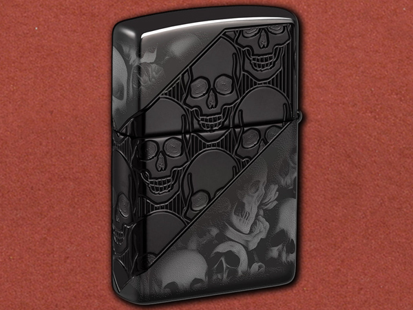 [Zippo] Armor® Duelling Skulls Design 360° Multi-Cut (46751)